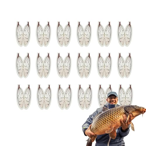 Moslalo Köder zum Fliegenfischen auf Forellen, Materialien zum Binden von Trockenfliegen zum Forellenfischen - Vorgeschnittene Stonefly-Flügel - Selbstklebendes, kompaktes Fliegenbindematerial für von Moslalo