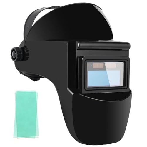 Moslalo Schweißmaske mit automatischer Verdunkelung, Schweißhaube mit automatischer Verdunkelung - Solarbetriebene Schweißhaube | Großer Sichtbildschirm, hitzebeständige Maske mit echter Farbklarheit von Moslalo