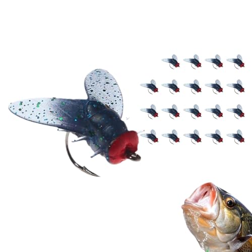 Moslalo Simulierter Köder,Simulierter Köderköder - 20 Stück Spinner-Schwimmköder | Fliegenfischer-Haken, lebendige Angelköder, Fliegenfischer-Köder-Set, Trockenfliegenköder für Süßwasser, Outdoor von Moslalo