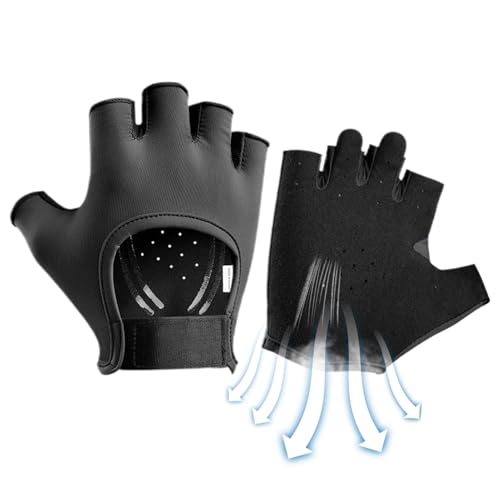 Moslalo Trainingshandschuhe für Damen, Halbfinger-Trainingshandschuhe - Verstellbare Trainingshandschuhe im Halbfinger-Design,Atmungsaktive, Abriebfeste, hautfreundliche Trainingshandschuhe für von Moslalo