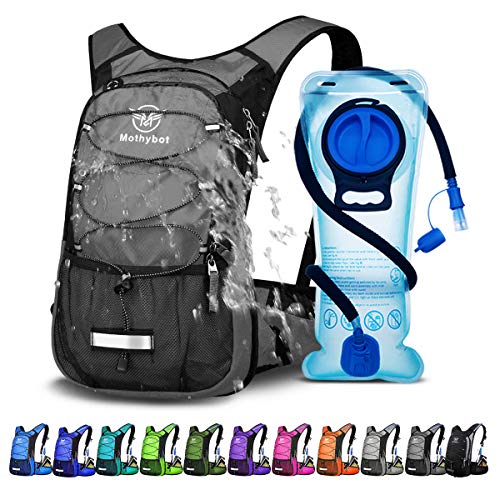 Mothybot Trinkrucksack, Isolierter Trinkrucksack mit 2L BPA-freier Wasserblase und Aufbewahrung, Wanderrucksack für Männer, Frauen, Radfahren, Camping – hält Flüssigkeit bis zu 5 Stunden kühl von Mothybot