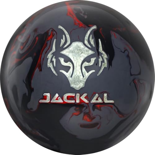 Motiv Jackal Onyx Bowlingball, Schwarz/Grau/Rot, 6,8 kg von Motiv