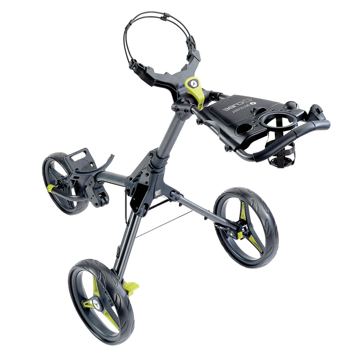 Motocaddy Black And Yellow Adjustable CUBE Push Golf Trolley, One Size | American Golf von Motocaddy