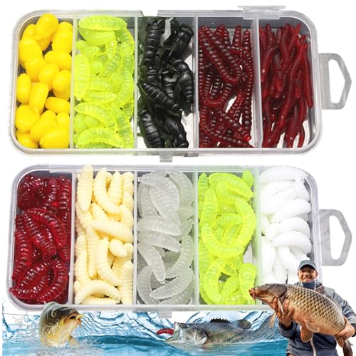 225 Stück Wurm Angelköder, Forellenköder Gummi Set, Künstliche Köder Würmer Fisch, Angel Köder Box Set Künstlicher Wurm Premium Qualität Hohe Qualität Weichem Kunststoff Angelköder 225 Stück Wurm Angelköder, Forellenköder Gummi Set, Künstliche Köder Würmer Fisch, Angel Köder Box Set Künstlicher Wurm Premium Qualität Hohe Qualität Weichem Kunststoff Angelköder von Mount Kumgang