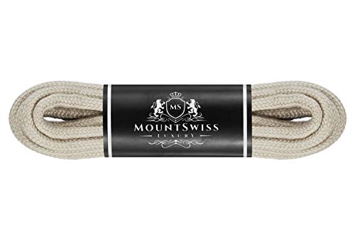 Mount Swiss Luxury Schnürsenkel rund ø 3-4 mm I 1 Paar reißfeste Premium Schuhbänder aus 100% Baumwolle ideal für Sneaker Sportschuhe Freizeitschuhe Lederschuhe Farbe: Light.beige, Länge 50cm Mount Swiss Luxury Schnürsenkel rund ø 3-4 mm I 1 Paar reißfeste Premium Schuhbänder aus 100% Baumwolle ideal für Sneaker Sportschuhe Freizeitschuhe Lederschuhe Farbe: Light.beige, Länge 50cm von Mount Swiss