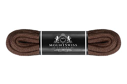 Mount Swiss Luxury Schnürsenkel rund ø 3-4 mm I 1 Paar reißfeste Premium Schuhbänder aus 100% Baumwolle ideal für Sneaker Sportschuhe Freizeitschuhe Lederschuhe Farbe: Brown, Länge 180cm Mount Swiss Luxury Schnürsenkel rund ø 3-4 mm I 1 Paar reißfeste Premium Schuhbänder aus 100% Baumwolle ideal für Sneaker Sportschuhe Freizeitschuhe Lederschuhe Farbe: Brown, Länge 180cm von Mount Swiss