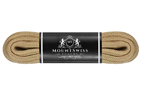 Mount Swiss Luxury Schnürsenkel rund ø 3-4 mm I 1 Paar reißfeste Premium Schuhbänder aus 100% Baumwolle ideal für Sneaker Sportschuhe Freizeitschuhe Lederschuhe Farbe: Camel, Länge 160cm Mount Swiss Luxury Schnürsenkel rund ø 3-4 mm I 1 Paar reißfeste Premium Schuhbänder aus 100% Baumwolle ideal für Sneaker Sportschuhe Freizeitschuhe Lederschuhe Farbe: Camel, Länge 160cm von Mount Swiss