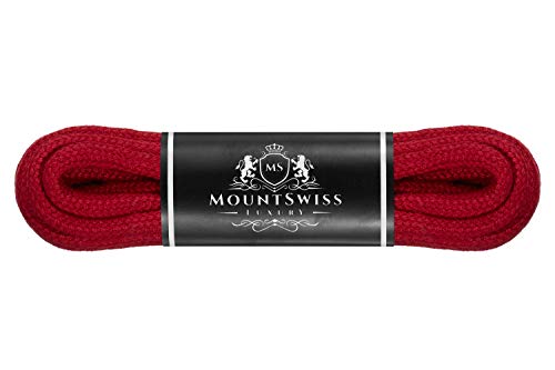 Mount Swiss Luxury Schnürsenkel rund ø 3-4 mm I 1 Paar reißfeste Premium Schuhbänder aus 100% Baumwolle ideal für Sneaker Sportschuhe Freizeitschuhe Lederschuhe Farbe: red, Länge 80cm Mount Swiss Luxury Schnürsenkel rund ø 3-4 mm I 1 Paar reißfeste Premium Schuhbänder aus 100% Baumwolle ideal für Sneaker Sportschuhe Freizeitschuhe Lederschuhe Farbe: red, Länge 80cm von Mount Swiss