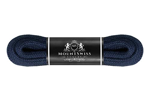 Mount Swiss Luxury Schnürsenkel rund ø 3-4 mm I 1 Paar reißfeste Premium Schuhbänder aus 100% Baumwolle ideal für Sneaker Sportschuhe Freizeitschuhe Lederschuhe Farbe: Navy, Länge 130cm Mount Swiss Luxury Schnürsenkel rund ø 3-4 mm I 1 Paar reißfeste Premium Schuhbänder aus 100% Baumwolle ideal für Sneaker Sportschuhe Freizeitschuhe Lederschuhe Farbe: Navy, Länge 130cm von Mount Swiss
