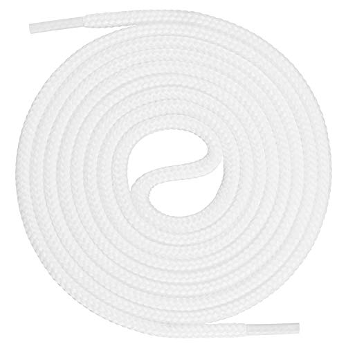 Mount Swiss runde Premium-Schnürsenkel für Business- und Lederschuhe - reißfester Allroundsenkel - ø 3mm - Farbe Weiß Länge 130cm von Mount Swiss