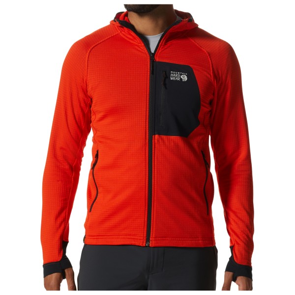 Mountain Hardwear - Polartec Power Grid Full Zip - Fleecejacke Gr M rot von Mountain Hardwear