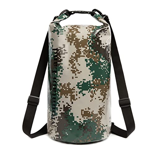 Mountain Land Dry Bag wasserdichte Tasche 30L Wasserdicht Packsack mit Innentasche mit Reißverschluss für Kajak Boot Angeln Rafting Schwimmen Wassersport Treiben 30L Camo von Mountain Land