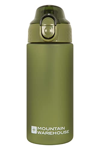 Mountain Warehouse BPA-freie Flasche - 500 ml, Wasserflasche, Druckknopf-Trinkverschluss, Gummi-Oberfläche - für Walking, Reise, Radfahren, Joggen, Fitnessstudio Khaki Einheitsgröße von Mountain Warehouse