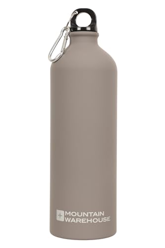 Mountain Warehouse Flasche mit seidenmatter Oberfläche und Karabiner 1 L - Leicht und tragbar, mit Rutschfester Oberfläche und auslaufsicheren Deckel - Ideal zum Wandern Grau Einheitsgröße von Mountain Warehouse