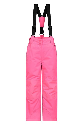 Mountain Warehouse Honey Kinder Schneehose - schneesicher, Schneegamaschen, Verstärkte Knie Ski Bekleidung mit Reißverschluss am Knöchel und abnehmbaren Trägern, Winter Rosa Diva 7-8 Jahre von Mountain Warehouse