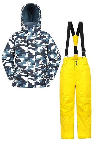 Mountain Warehouse Kinder-Ski-Set aus Unisex Winterjacke und Hose - Zweiteiler für Winter und Schnee, Winterset/Regen-Set für Jungen und Mädchen, Regen-Ganzkörperanzug Camouflage 2-3 Jahre von Mountain Warehouse