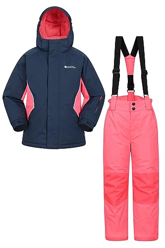 Mountain Warehouse Kinder-Ski-Set aus Unisex Winterjacke und Hose - Zweiteiler für Winter und Schnee, Winterset/Regen-Set für Jungen und Mädchen, Regen-Ganzkörperanzug Dunkelblau 13 Jahre von Mountain Warehouse