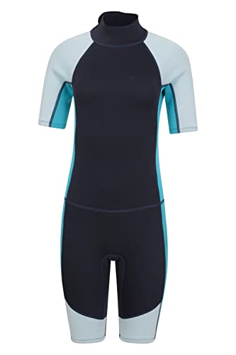 Mountain Warehouse Shorty Damen-Wetsuit -2,5 mm, Neoprenanzug für Frauen, Flatlock-Nähte - kurzer Damen-Neoprenanzug, ideal zum Tauchen, Surfen und Schwimmen Marineblau 38-40 von Mountain Warehouse