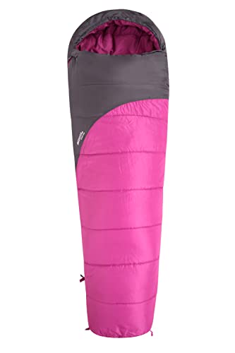 Mountain Warehouse Summit 250 Schlafsack - 22 cm x 40 cm - Mumienschlafsack Fuchsia Reißverschluss rechts - Lange Länge (215cm) von Mountain Warehouse