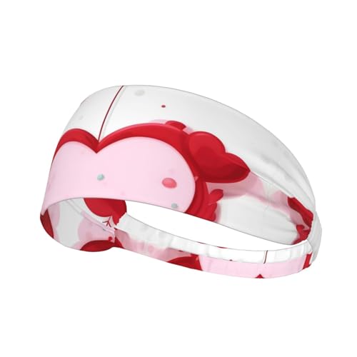 Little Red Heart Workout-Stirnbänder für Frauen – athletische Sport-Stirnbänder – rutschfeste, elastische Sport-Stirnbänder von Mouxiugei