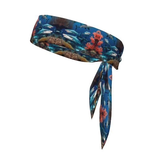 U-Boot-Haifisch-Korallen-Stirnbänder, bequeme Krawatte – Laufbandana-Krawatte Stirnband für Damen und Herren von Mouxiugei