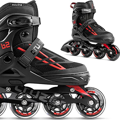 Movino Inline Skates | Cruzer B2 | Verstellbare Rollschuhe | Damen Mädchen Jungen Inliner | Inliner für Erwachsene | Inline Skates mit großen Rädern 76 mm | Inliner von Movino