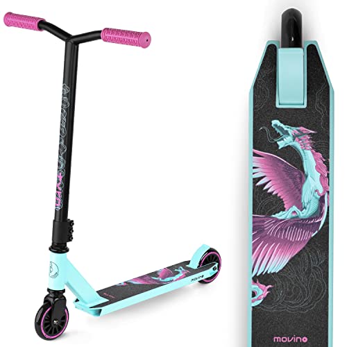 Movino Tyro Stunt Scooter | Freestyle Scooter | ABEC 9 | Kick Scooter for Kids | 100 mm Wheel | 6061 Aluminium Deck | Weight 2.89 kg (Minze) von Movino