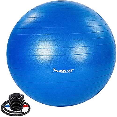 MOVIT® Gymnastikball »Dynamic Ball« inkl. Pumpe, 65 cm, blau, Maximalbelastbarkeit bis 500kg, berstsicher, Fitness-Ball, Sitzball, Yogaball, Pilates-Ball, Balance von MOVIT