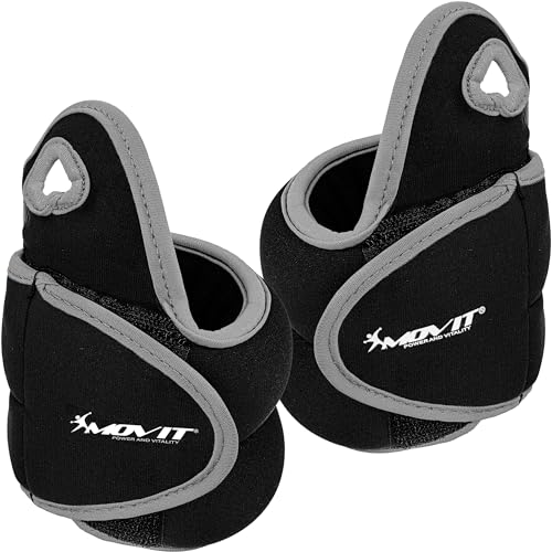 MOVIT 2er Set Neopren Gewichtsmanschetten mit Daumenschlaufen, 2x 1,0 kg, schwarz von MOVIT