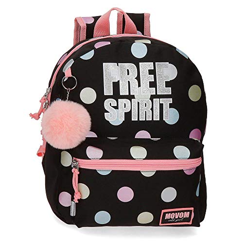 Movom Free Dots Kleiner Rucksack Schwarz 27x32x10 cms Polyester 8.64L von MOVOM