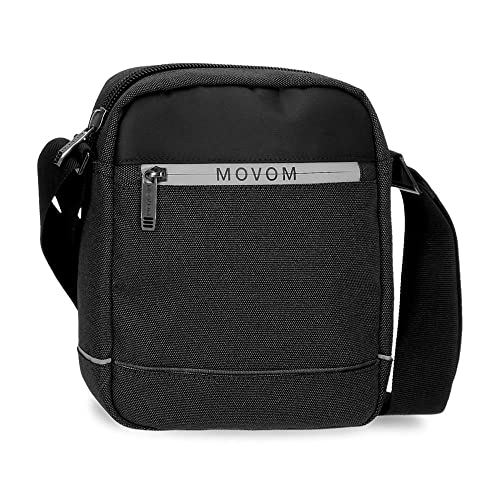 Movom Trimmed Umhängetasche, mittelgroß, Schwarz, 17 x 22 x 6 cm, Polyester, Schwarz, Mittlere Schultertasche Movom Trimmed Umhängetasche, mittelgroß, Schwarz, 17 x 22 x 6 cm, Polyester, Schwarz, Mittlere Schultertasche von MOVOM