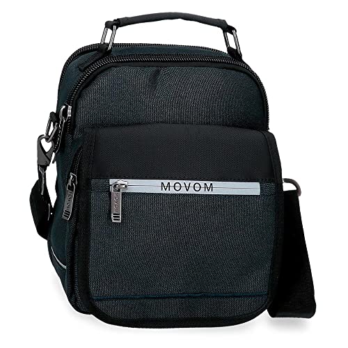 Movom Trimmed Umhängetasche, Zwei Fächer, blau, 20 x 25 x 12 cm, Polyester, blau, Umhängetasche, Zwei Fächer von MOVOM