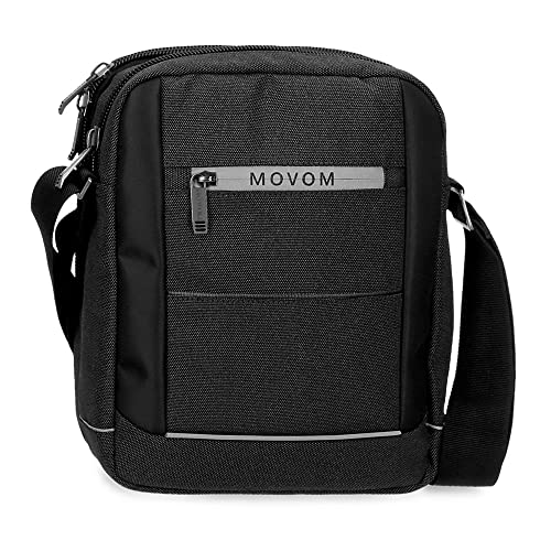 Movom Trimmed Umhängetasche für Tablet, Schwarz, 22 x 27 x 8 cm, Polyester, Schwarz, Umhängetasche für Tablet von MOVOM