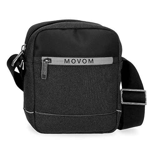 Movom Trimmed kleine Umhängetasche, Schwarz, 15 x 19,5 x 6 cm, Polyester, Schwarz, Kleine Umhängetasche von MOVOM