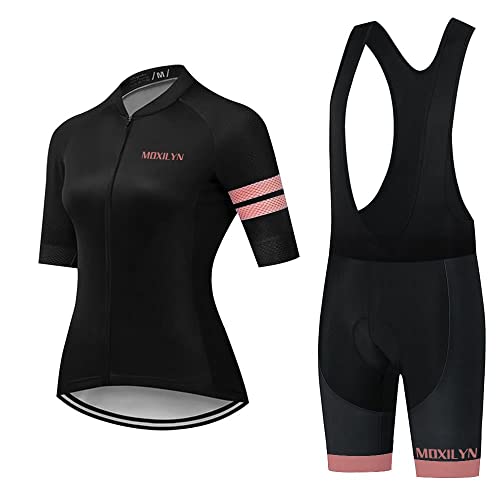 Damen Fahrradtrikot Set, Outdoor Kurzarm Radsport-Shirt+20D Gel Gepolsterte Kurze Hose Fahrradhose Atmungsaktiv Schnelltrocknend Damen Fahrradtrikot Set, Outdoor Kurzarm Radsport-Shirt+20D Gel Gepolsterte Kurze Hose Fahrradhose Atmungsaktiv Schnelltrocknend von Moxilyn