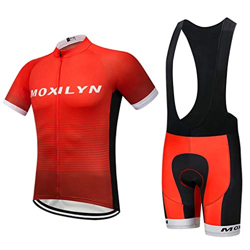 Moxilyn Herren Radtrikot Set Fahrrad Trikot Kurzarm+Radhose mit 12D Gel Sitzpolster,Schnelltrocknend Atmungsaktives Shirt,Ursprüngliche Gaze Radjacke und Radhose,Schnell Schwitzen Hohe Elastizität Moxilyn Herren Radtrikot Set Fahrrad Trikot Kurzarm+Radhose mit 12D Gel Sitzpolster,Schnelltrocknend Atmungsaktives Shirt,Ursprüngliche Gaze Radjacke und Radhose,Schnell Schwitzen Hohe Elastizität von Moxilyn
