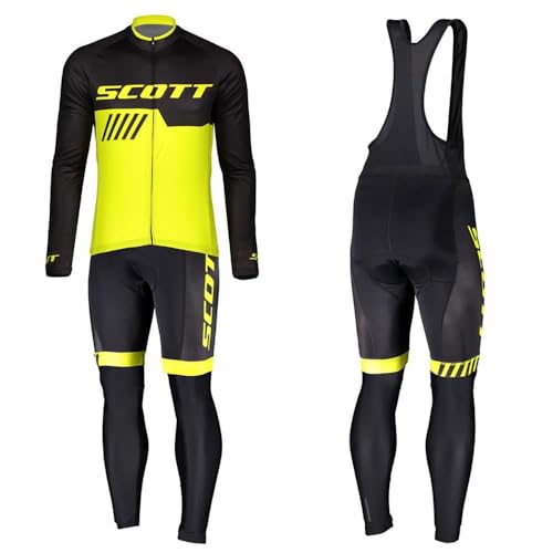 Moxilyn Radtrikot Herren LangarmAnzüge Radtrikot Set Radfahren Kleidung Winddicht Langärmliges Fahrradtrikot Hose mit 9D Gel Sitzpolster Sport & Freizeit MTB Radtrikot für Herbst von Moxilyn