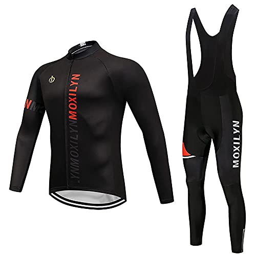 Moxilyn Moxilyn Herren-Radtrikot Langarm-Anzug MTB-Fahrrad-Kleidungsset Fahrrad-Shirts + 20D-Gel-Pad für Ourdoor von Moxilyn