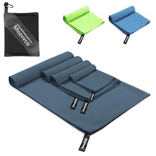 Mozvvco Mikrofaser Handtuch 4er Set,160x80cm Groß Badetuch Mikrofaser+2er 80x40cm Sporthandtuch+40x30cm Microfaser Handtücher,Reisehandtuch Schnelltrocknend Mikrofaser Strandtuch für Schwimmen Mozvvco Mikrofaser Handtuch 4er Set,160x80cm Groß Badetuch Mikrofaser+2er 80x40cm Sporthandtuch+40x30cm Microfaser Handtücher,Reisehandtuch Schnelltrocknend Mikrofaser Strandtuch für Schwimmen von Mozvvco