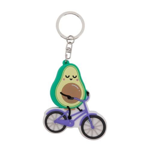 Mr. Wonderful Schlüsselanhänger – Avocado auf dem Fahrrad – Schlüsselanhänger aus Gummi, bunt, Estandar Mr. Wonderful Schlüsselanhänger – Avocado auf dem Fahrrad – Schlüsselanhänger aus Gummi, bunt, Estandar von Mr. Wonderful
