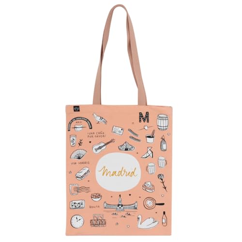Mr. Wonderful - Stofftasche - Madrid - Tote Bag aus Baumwolle + Reißverschluss + Innentasche, bunt, 34 centímetros de largo x 1 centímetro de ancho x 40.5 centímetros de alto, Utility Mr. Wonderful - Stofftasche - Madrid - Tote Bag aus Baumwolle + Reißverschluss + Innentasche, bunt, 34 centímetros de largo x 1 centímetro de ancho x 40.5 centímetros de alto, Utility von Mr. Wonderful