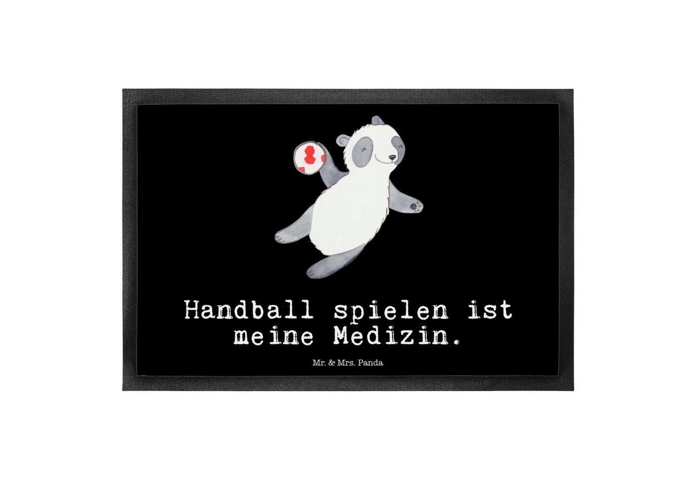 Fußmatte Panda Handball spielen Medizin - Schwarz - Geschenk, Schmutzfänger, H, Mr. & Mrs. Panda, Höhe: 0.6 mm von Mr. & Mrs. Panda