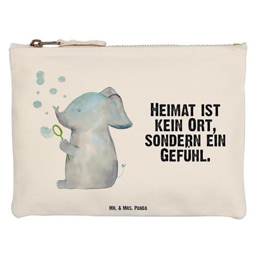 Mr. & Mrs. Panda Größe M Schminktasche Elefant Seifenblasen - Geschenk, Schminketui, Liebesspruch, Kosmetiketui, Tiere, lustige Sprüche, von Mr. & Mrs. Panda