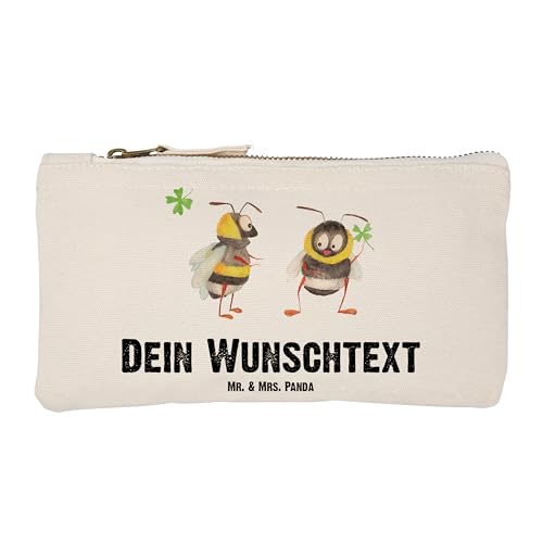 Mr. & Mrs. Panda Größe S Klein Personalisierte Schminktasche Bienen Paar - Personalisierte Geschenke, Personalisierte Kosmetiktasche, Schminketui mit von Mr. & Mrs. Panda