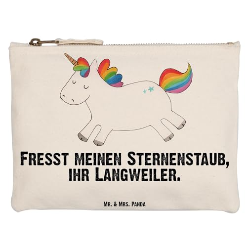 Mr. & Mrs. Panda Grösse XL Große Schminktasche Einhorn Happy - Geschenk, glücklich, Stiftemäppchen, Pegasus, XXL, Kosmetikbeutel, fröhlich, von Mr. & Mrs. Panda