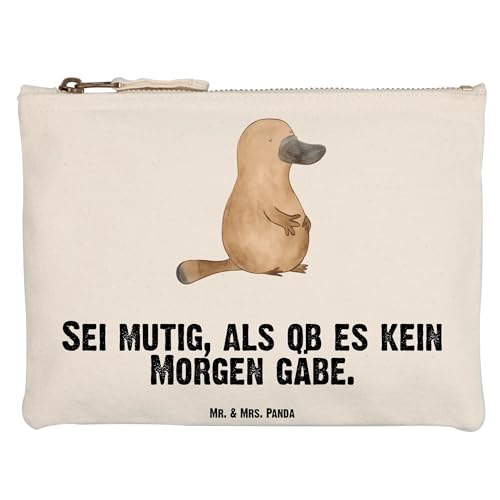 Mr. & Mrs. Panda Grösse XL Große Schminktasche Schnabeltier Mut - Geschenk, mutig, XXL, Schlamperetui, Kosmetiketui, Raodtrip, Etui, Urlaub, von Mr. & Mrs. Panda