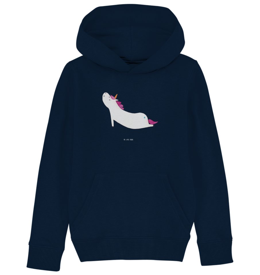 Mr. & Mrs. Panda Hoodie 12-14 Jahre (152/164) Einhorn Yoga - French Navy - Geschenk, Unicorn, (1-tlg) von Mr. & Mrs. Panda