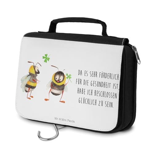 Mr. & Mrs. Panda Kulturbeutel Hummeln Kleeblatt - Geschenk, Waschtasche, glücklich Sein, Schminkutensil, Kosmetiktasche, Herren, Tiermotive, Tiere, von Mr. & Mrs. Panda