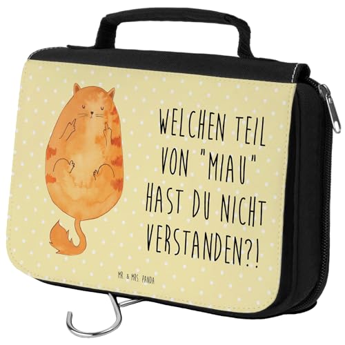 Mr. & Mrs. Panda Kulturbeutel Katze Mittelfinger - Geschenk, Cats, Tiger, Kosmetikbeutel, Katzenfan, Kulturtasche, Damen, Waschtasche, Kater, Zum von Mr. & Mrs. Panda