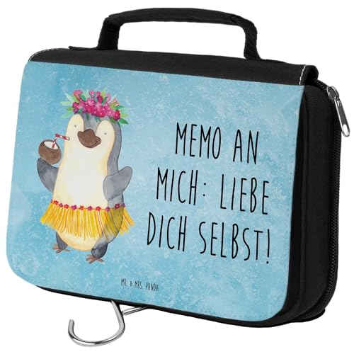 Mr. & Mrs. Panda Kulturbeutel Pinguin Kokosnuss - Geschenk, Aloha, Urlaub, Kosmetikbeutel, Kosmetiktasche, Hawaii, Herren, Schminktasche, Ferien, von Mr. & Mrs. Panda